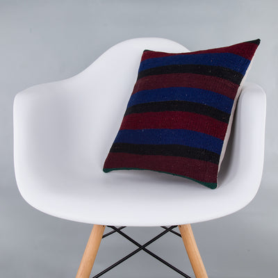 Striped Multiple Color Kilim Pillow Cover 16x16 7415