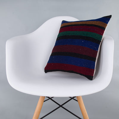 Striped Multiple Color Kilim Pillow Cover 16x16 7416