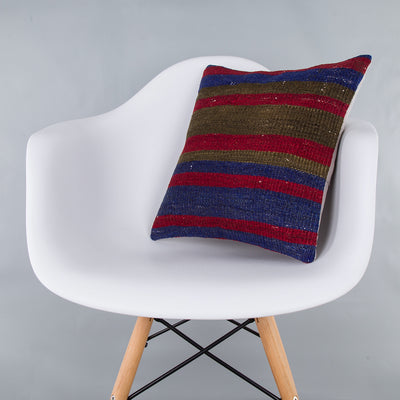 Striped Multiple Color Kilim Pillow Cover 16x16 7542