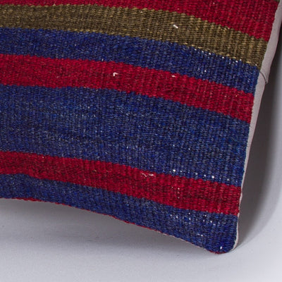 Striped Multiple Color Kilim Pillow Cover 16x16 7542