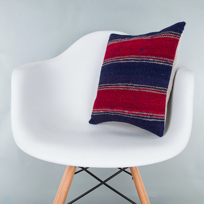 Striped Multiple Color Kilim Pillow Cover 16x16 8417