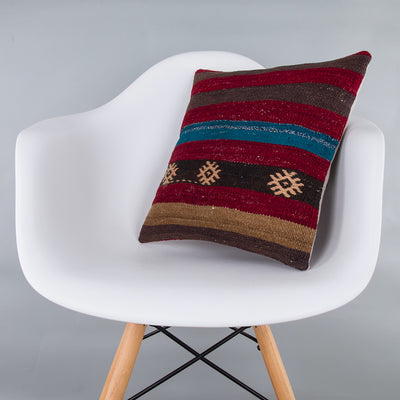 Striped Multiple Color Kilim Pillow Cover 16x16 7246