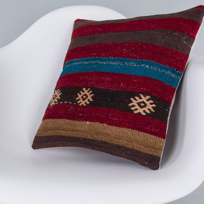 Striped Multiple Color Kilim Pillow Cover 16x16 7246