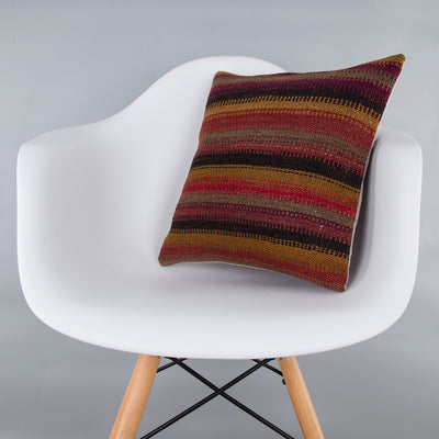 Striped Multiple Color Kilim Pillow Cover 16x16 7253