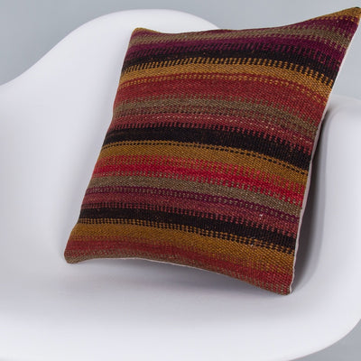 Striped Multiple Color Kilim Pillow Cover 16x16 7253