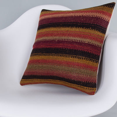 Striped Multiple Color Kilim Pillow Cover 16x16 7261