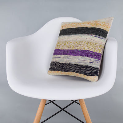 Striped Multiple Color Kilim Pillow Cover 16x16 7319