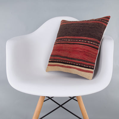 Striped Multiple Color Kilim Pillow Cover 16x16 7326