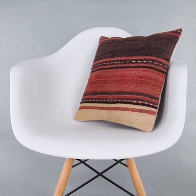 Striped Multiple Color Kilim Pillow Cover 16x16 7327