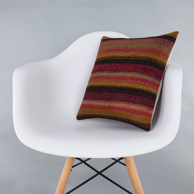 Striped Multiple Color Kilim Pillow Cover 16x16 7377