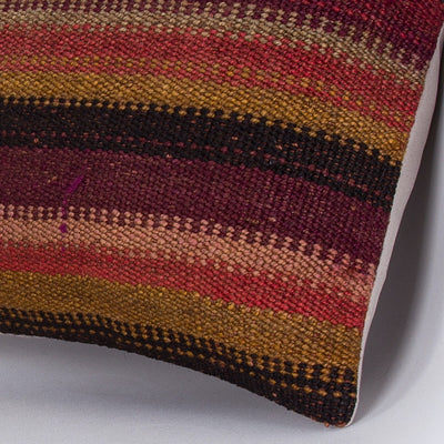 Striped Multiple Color Kilim Pillow Cover 16x16 7377