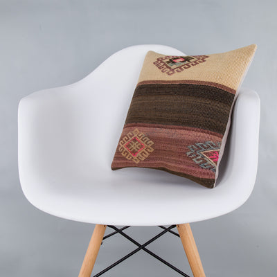 Striped Multiple Color Kilim Pillow Cover 16x16 7382