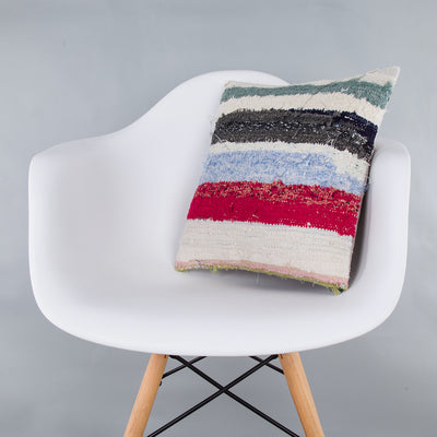 Striped Multiple Color Kilim Pillow Cover 16x16 7383