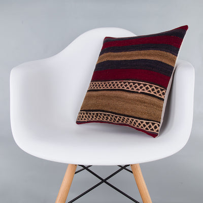 Striped Multiple Color Kilim Pillow Cover 16x16 7438