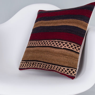 Striped Multiple Color Kilim Pillow Cover 16x16 7438
