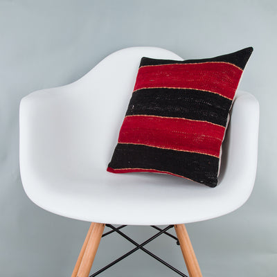 Striped Multiple Color Kilim Pillow Cover 16x16 7473