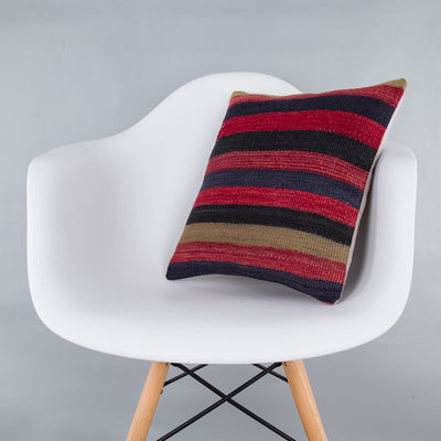 Striped Multiple Color Kilim Pillow Cover 16x16 7575