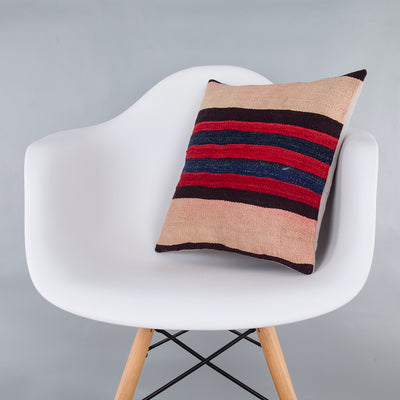 Striped Multiple Color Kilim Pillow Cover 16x16 7578