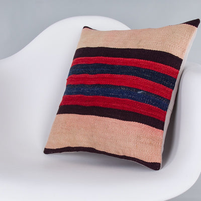 Striped Multiple Color Kilim Pillow Cover 16x16 7578