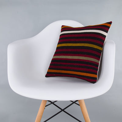 Striped Multiple Color Kilim Pillow Cover 16x16 7579