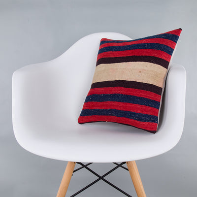 Striped Multiple Color Kilim Pillow Cover 16x16 7582