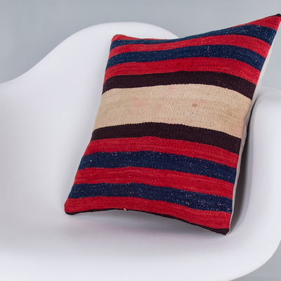 Striped Multiple Color Kilim Pillow Cover 16x16 7582