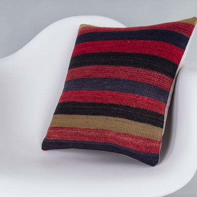 Striped Multiple Color Kilim Pillow Cover 16x16 7588