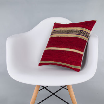 Striped Multiple Color Kilim Pillow Cover 16x16 7590