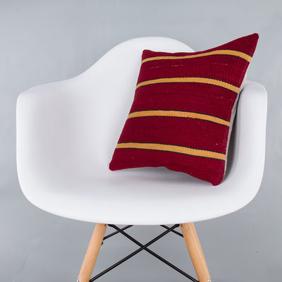 Striped Multiple Color Kilim Pillow Cover 16x16 7622