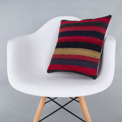 Striped Multiple Color Kilim Pillow Cover 16x16 7623