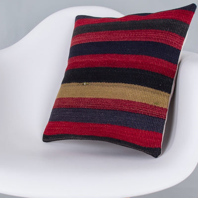 Striped Multiple Color Kilim Pillow Cover 16x16 7623