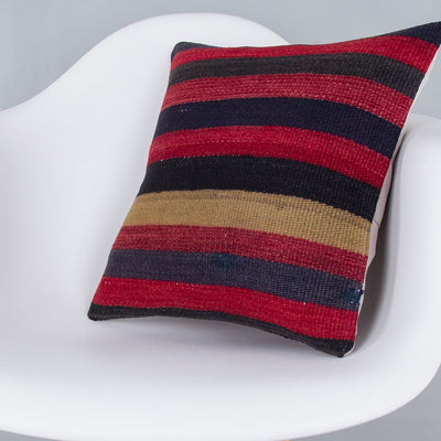 Striped Multiple Color Kilim Pillow Cover 16x16 7632