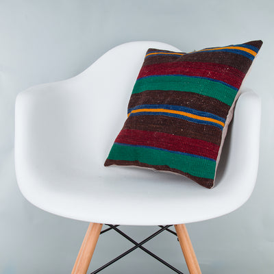 Striped Multiple Color Kilim Pillow Cover 16x16 7710