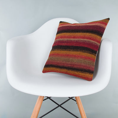 Striped Multiple Color Kilim Pillow Cover 16x16 7730