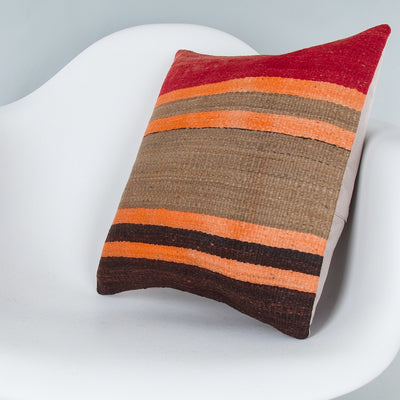 Striped Multiple Color Kilim Pillow Cover 16x16 7748