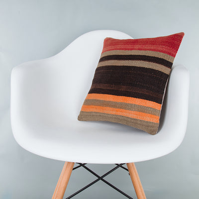 Striped Multiple Color Kilim Pillow Cover 16x16 7749