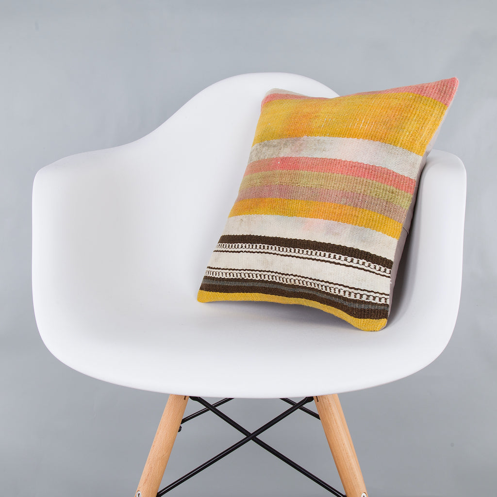 Striped Multiple Color Kilim Pillow Cover 16x16 7862