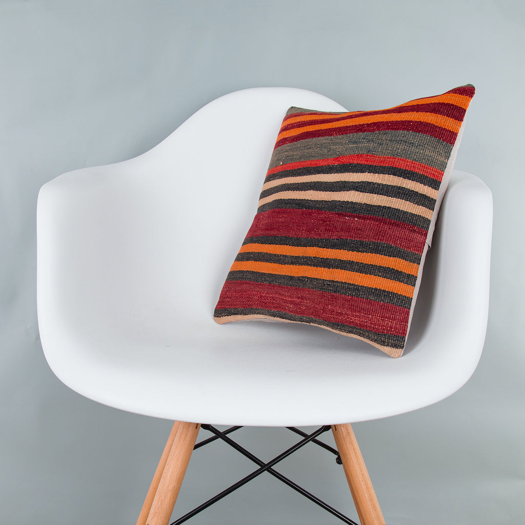Striped Multiple Color Kilim Pillow Cover 16x16 7969