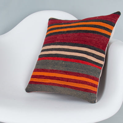 Striped Multiple Color Kilim Pillow Cover 16x16 7972