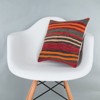 Striped Multiple Color Kilim Pillow Cover 16x16 7975