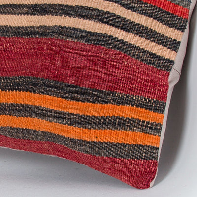 Striped Multiple Color Kilim Pillow Cover 16x16 7975