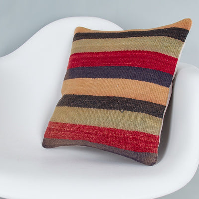 Striped Multiple Color Kilim Pillow Cover 16x16 8000