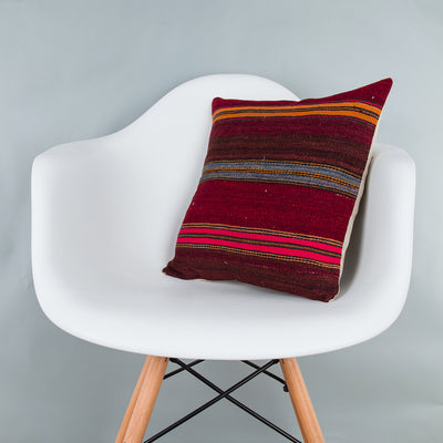 Striped Multiple Color Kilim Pillow Cover 16x16 8001