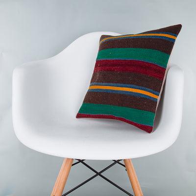 Striped Multiple Color Kilim Pillow Cover 16x16 8085