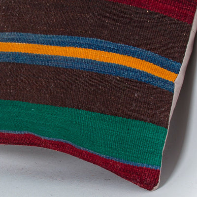 Striped Multiple Color Kilim Pillow Cover 16x16 8085