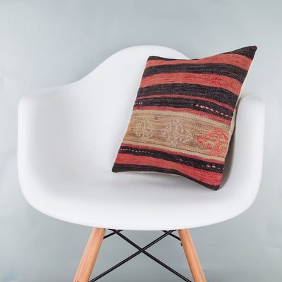 Striped Multiple Color Kilim Pillow Cover 16x16 8157