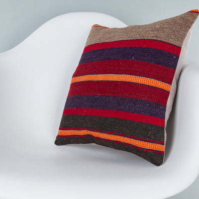 Striped Multiple Color Kilim Pillow Cover 16x16 8195