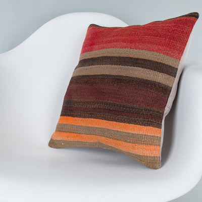 Striped Multiple Color Kilim Pillow Cover 16x16 8197