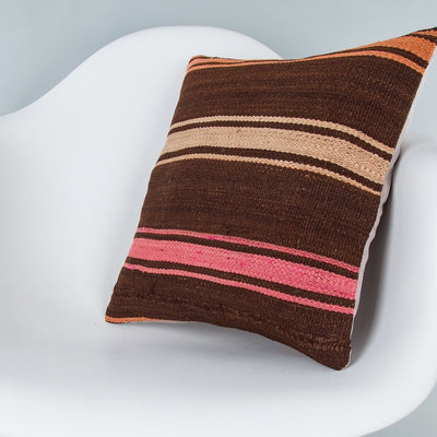 Striped Multiple Color Kilim Pillow Cover 16x16 8206