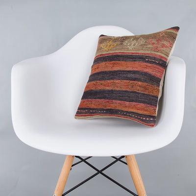 Striped Multiple Color Kilim Pillow Cover 16x16 8211